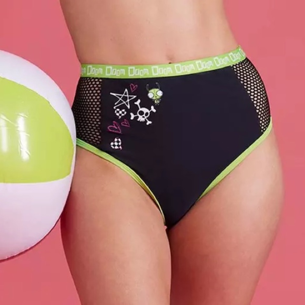 Invader‎ Zim GIR Fishnet High-Waisted Swim Bottoms Hot Topic